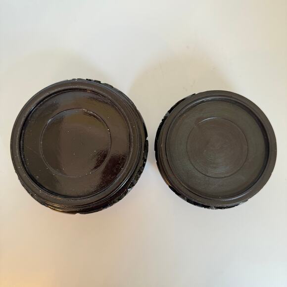 Vintage Cloisonné Vase Pair with Stands Flowers Birds - Picture 9 of 11